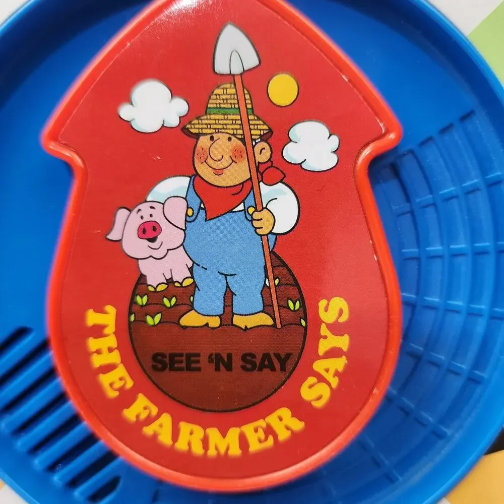 2013 Mattel The Farmer Says See N Say Toy Yellow Pull String Excellent Condition